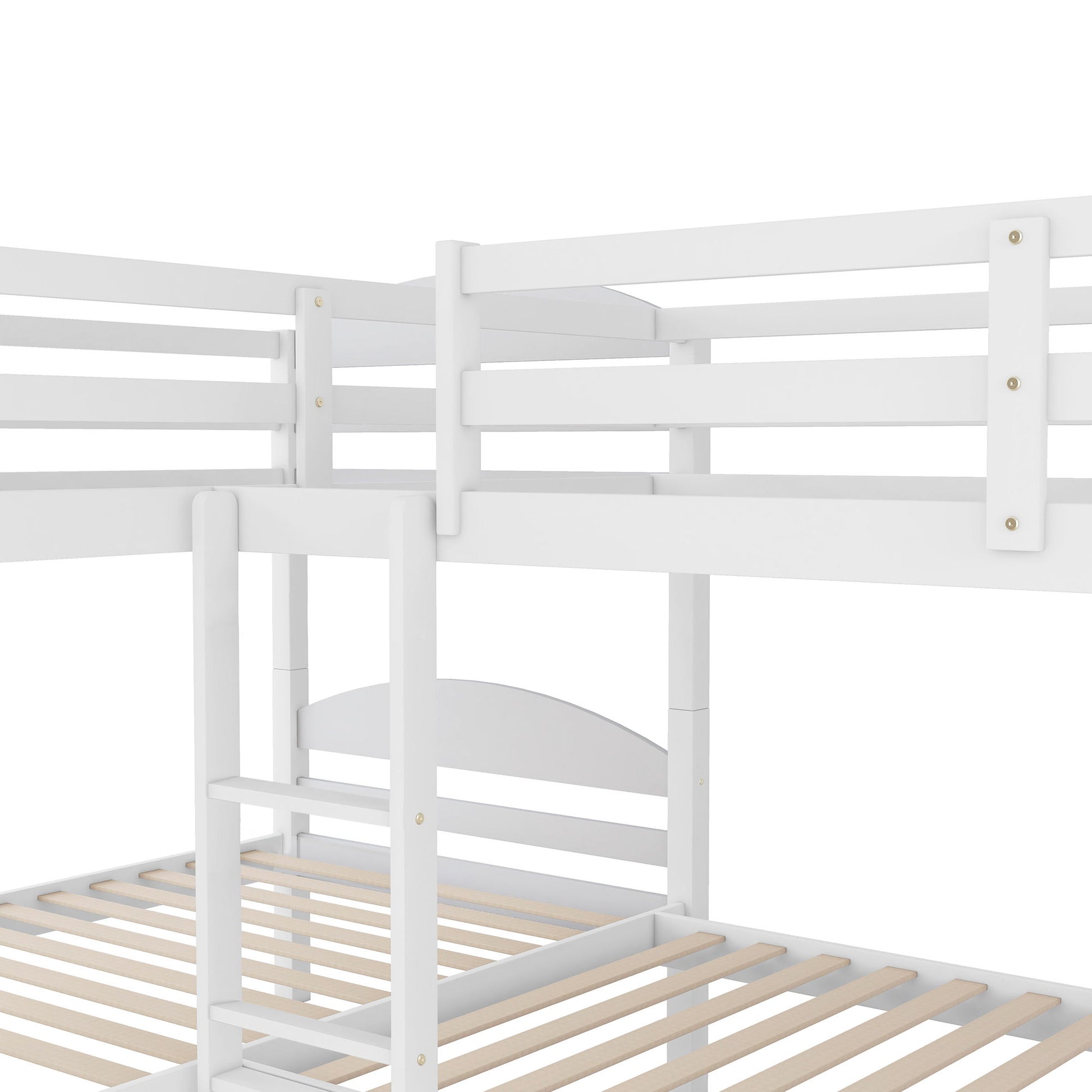 Twin L-Shaped Bunk Bed With Trundle - White - The Sleep Loft - Online Mattress Showroom NYC