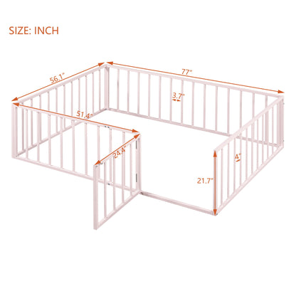 Metal Floor Bed Frame With Fence And Door - The Sleep Loft - Online Mattress Showroom NYC