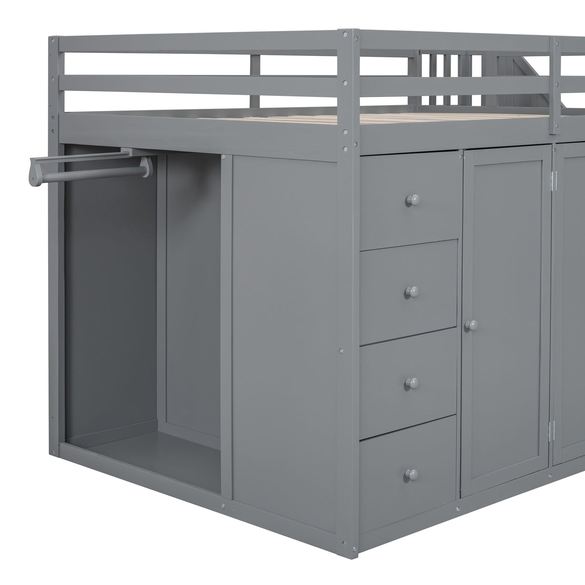 Loft Bed With Built In Wardrobes, Cabinets And Drawers - The Sleep Loft - Online Mattress Showroom NYC