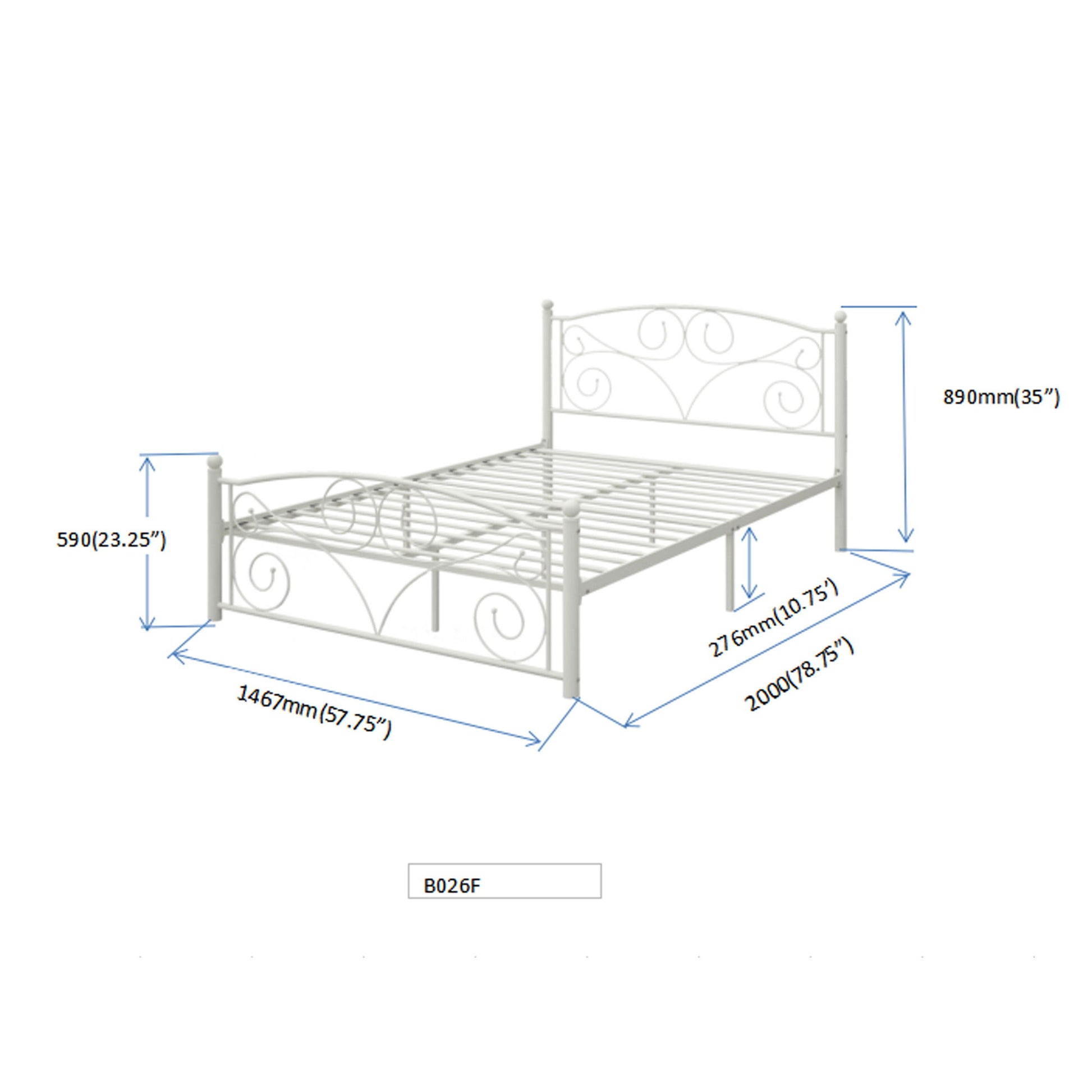 Full With Metal Frame Bed - White - The Sleep Loft - Online Mattress Showroom NYC