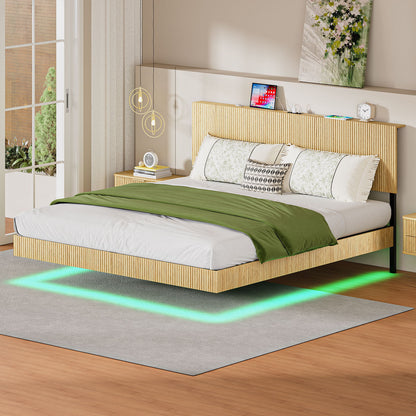Floating Bedstead With Charging Station And LED Lights - The Sleep Loft - Online Mattress Showroom NYC