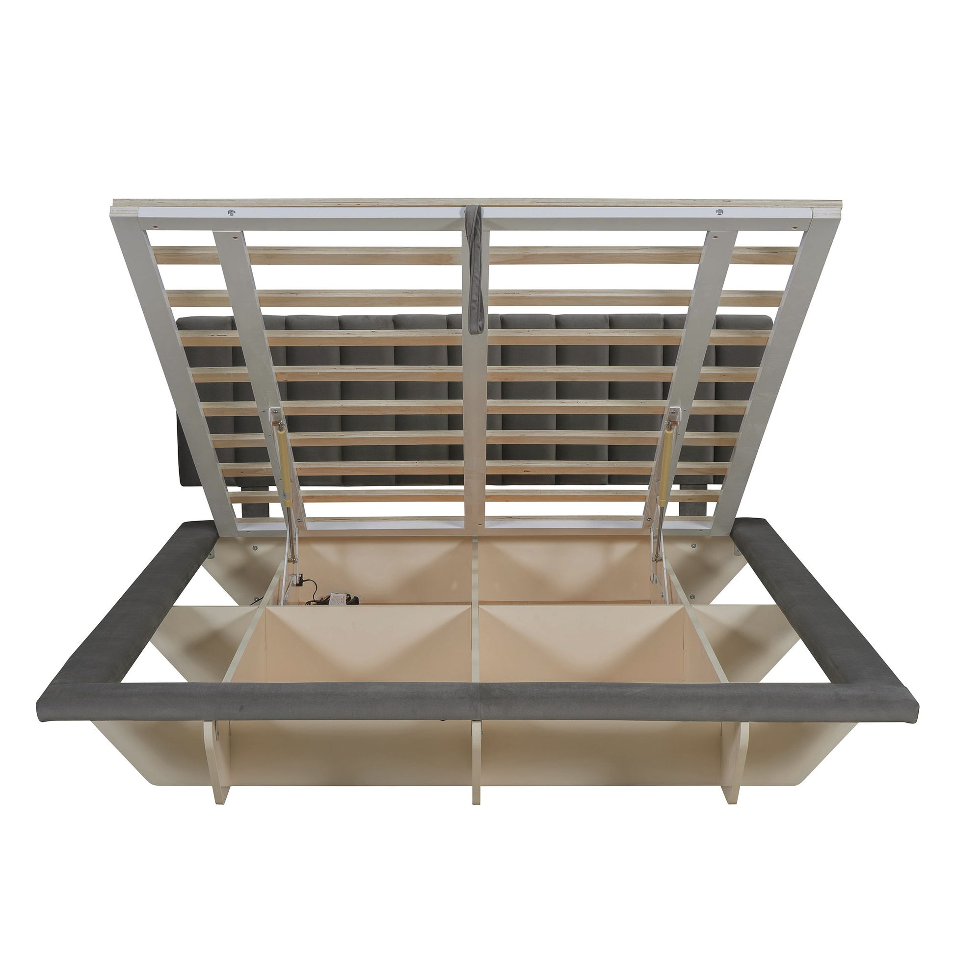 Upholstered Floating Hydrualic Platform Bed With LED Light And USB Port - The Sleep Loft - Online Mattress Showroom NYC