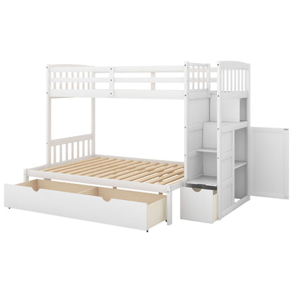 Bunk Bed, Convertible Bottom Bed, Storage Shelves And Drawers - The Sleep Loft - Online Mattress Showroom NYC