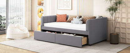 Upholstered Daybed With Ergonomic Design Backrest - The Sleep Loft - Online Mattress Showroom NYC