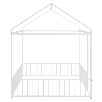 Metal Bed House Bed Frame With Fence - The Sleep Loft - Online Mattress Showroom NYC