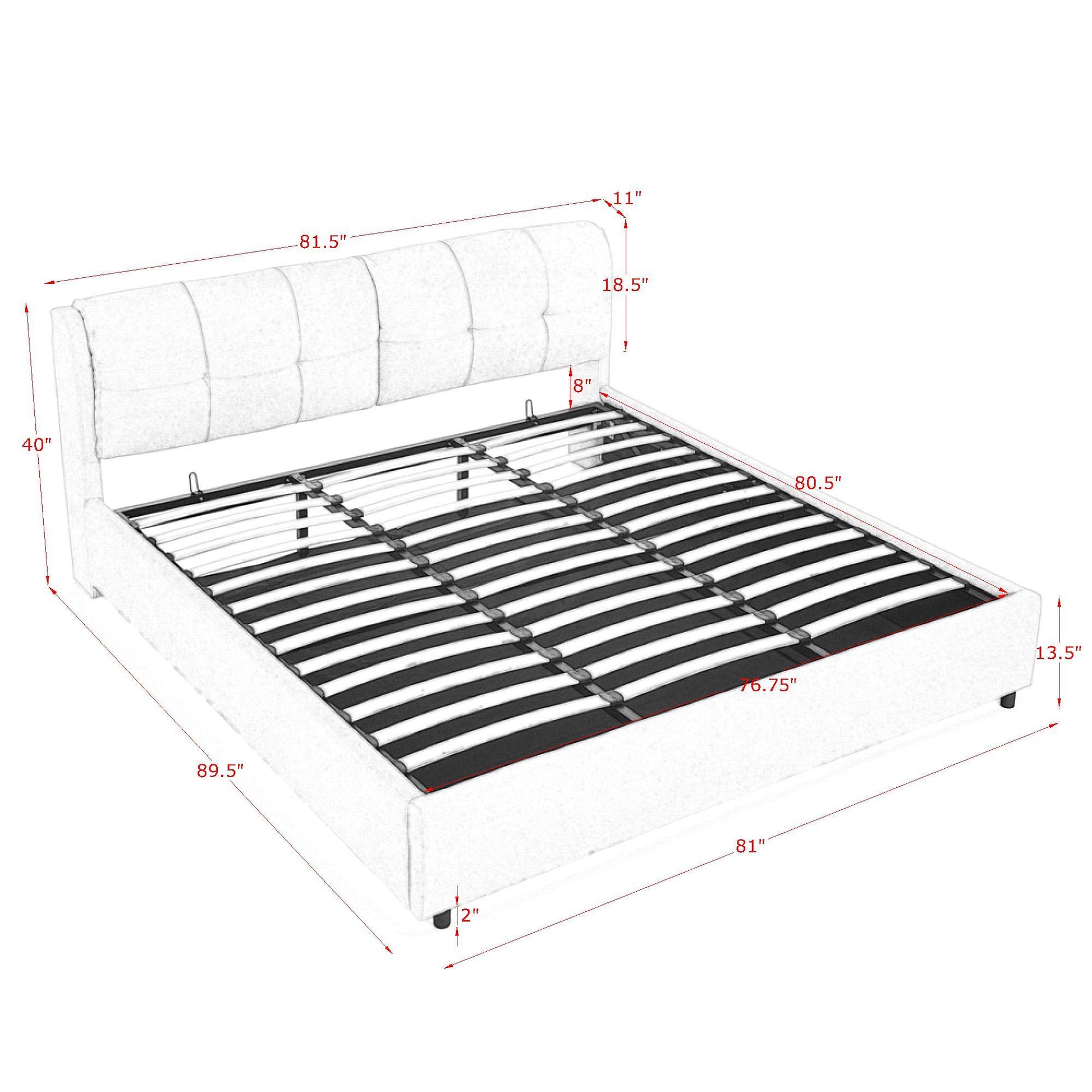 Storage Upholstered Hydraulic Platform Bed With Integrated Headboard - The Sleep Loft - Online Mattress Showroom NYC