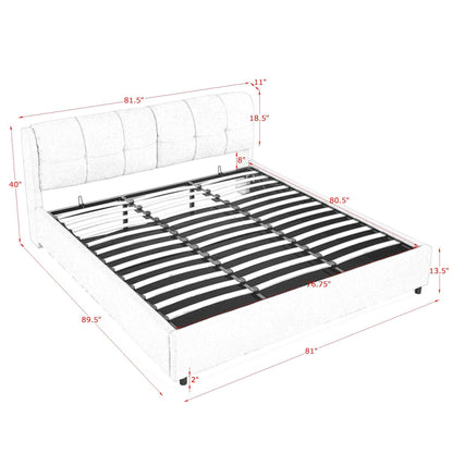Storage Upholstered Hydraulic Platform Bed With Integrated Headboard - The Sleep Loft - Online Mattress Showroom NYC