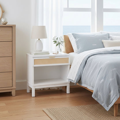 Blake - 1 Drawer Nightstand - White - The Sleep Loft - Online Mattress Showroom NYC