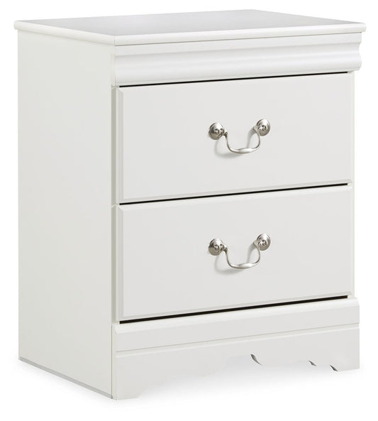 Anarasia - Two Drawer Night Stand - White - The Sleep Loft - Online Mattress Showroom NYC
