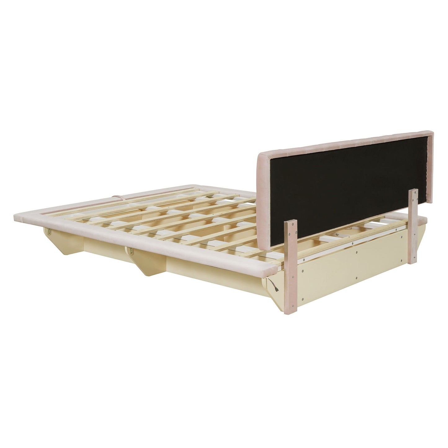 Upholstered Floating Hydrualic Platform Bed With LED Light And USB Port - The Sleep Loft - Online Mattress Showroom NYC