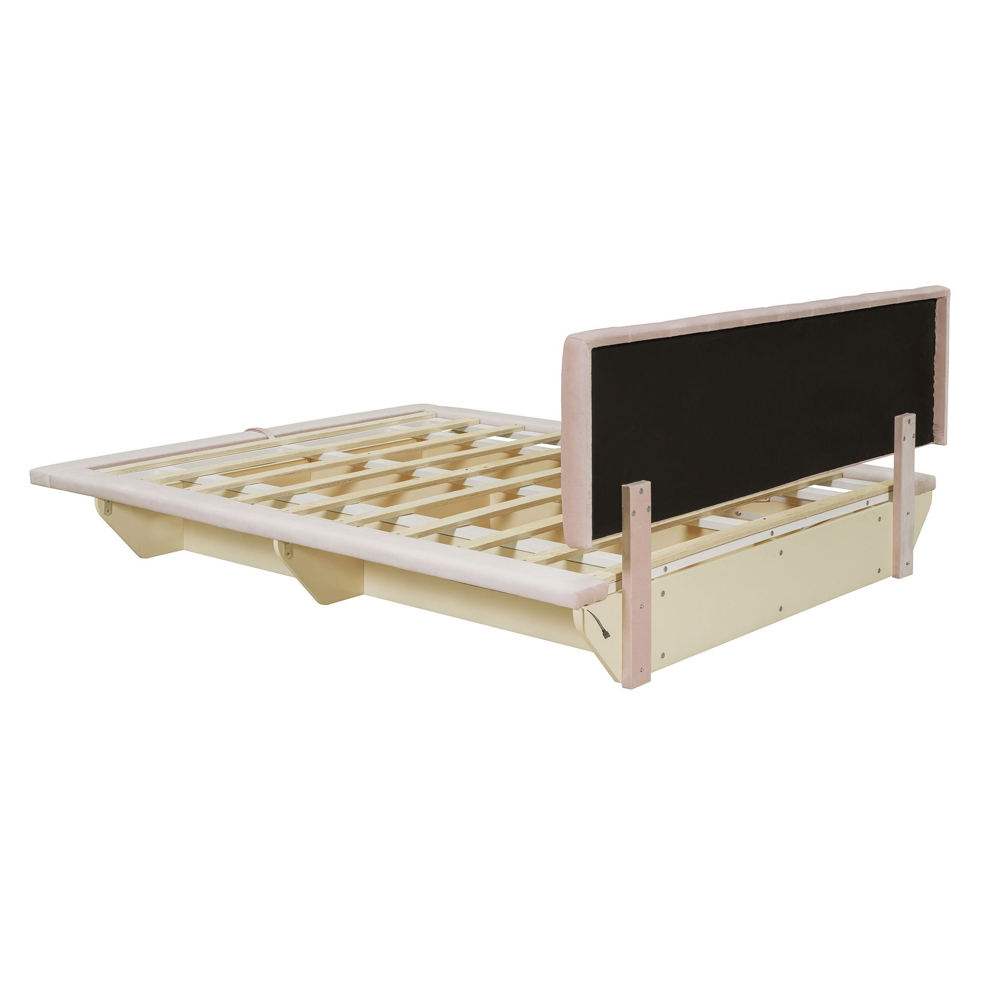 Upholstered Floating Hydrualic Platform Bed With LED Light And USB Port - The Sleep Loft - Online Mattress Showroom NYC