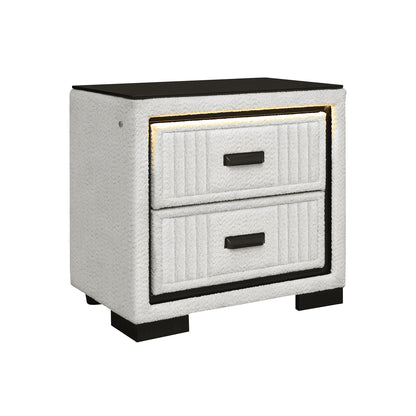 Isaiah - Nightstand With Upholstered Frame - The Sleep Loft - Online Mattress Showroom NYC