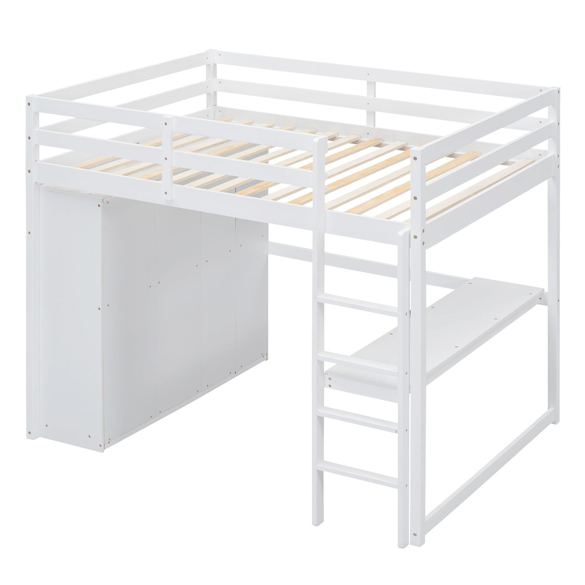Loft Bed With Built In Wardrobe, Shelves And Drawers - The Sleep Loft - Online Mattress Showroom NYC