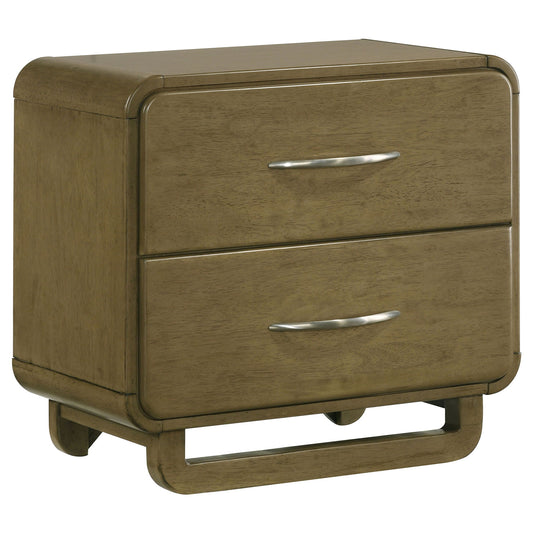 Tully - 2 Drawer Nightstand - Nutmeg Brown - The Sleep Loft - Online Mattress Showroom NYC