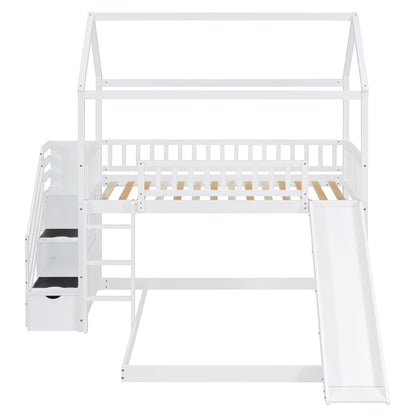 House Bunk Bed With Slide - The Sleep Loft - Online Mattress Showroom NYC