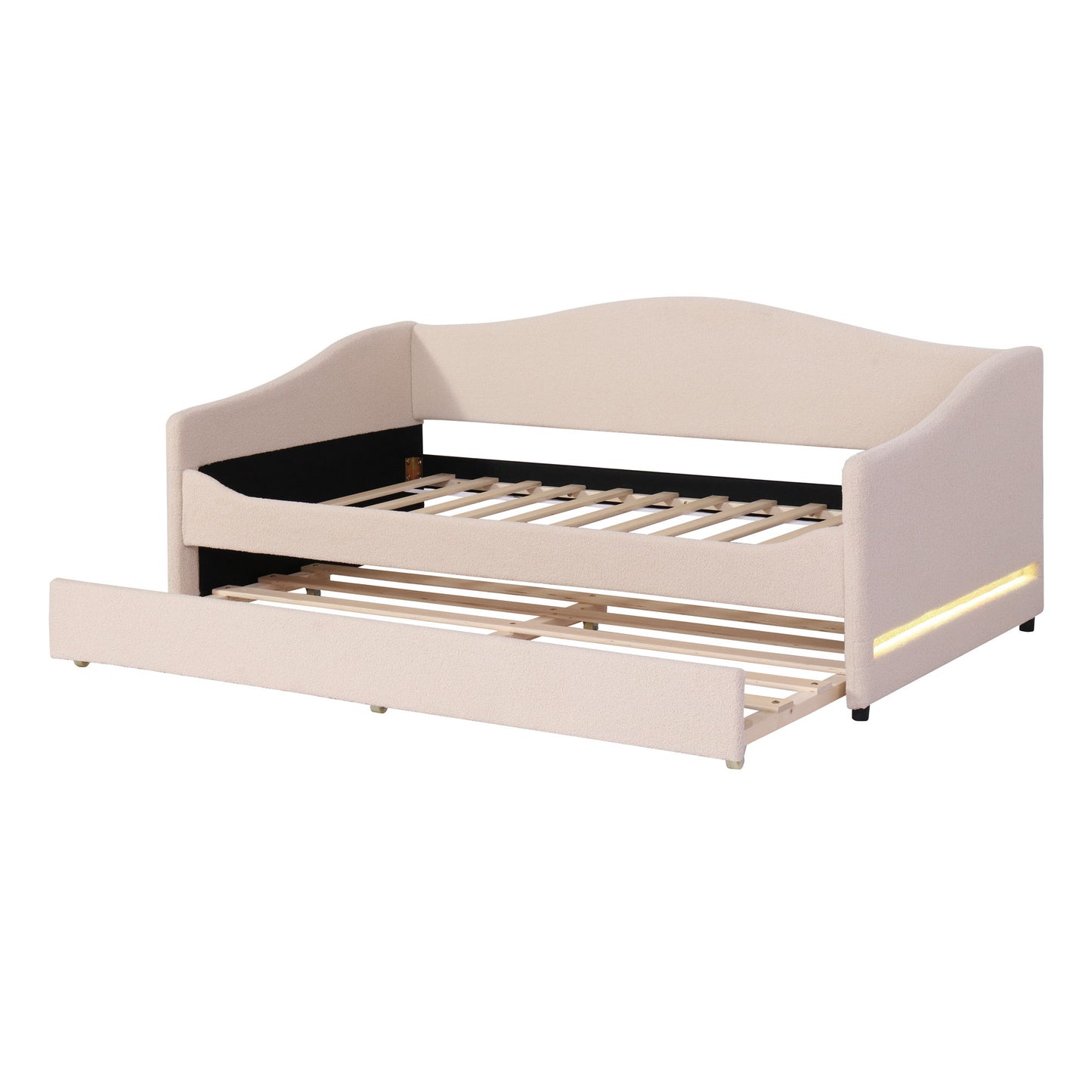 Design Upholstered Daybed With Light And Trundle - The Sleep Loft - Online Mattress Showroom NYC