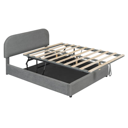 Upholstered Platform Bed With Hydraulic Storage System - The Sleep Loft - Online Mattress Showroom NYC