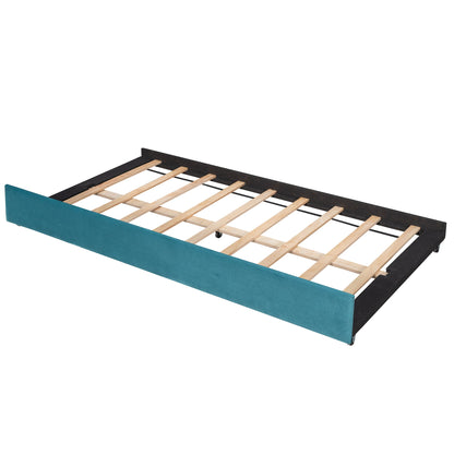 Upholstered Daybed Sofa Bed With Trundle Bed And Wood Slat - The Sleep Loft - Online Mattress Showroom NYC