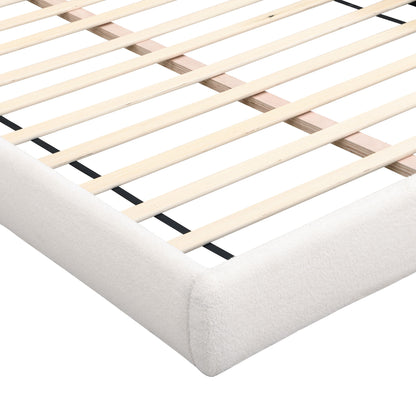 Queen Arched Bed With Small Table, Floor Standing Design - Beige - The Sleep Loft - Online Mattress Showroom NYC