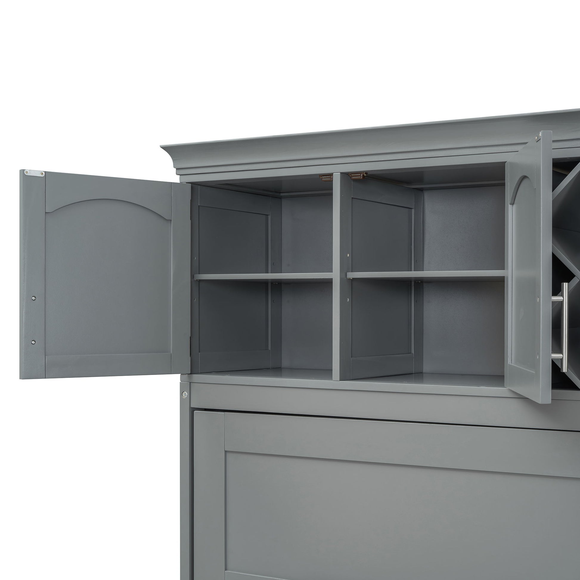 Murphy Wall Bed With Top Cabinets & Wine Rack - The Sleep Loft - Online Mattress Showroom NYC