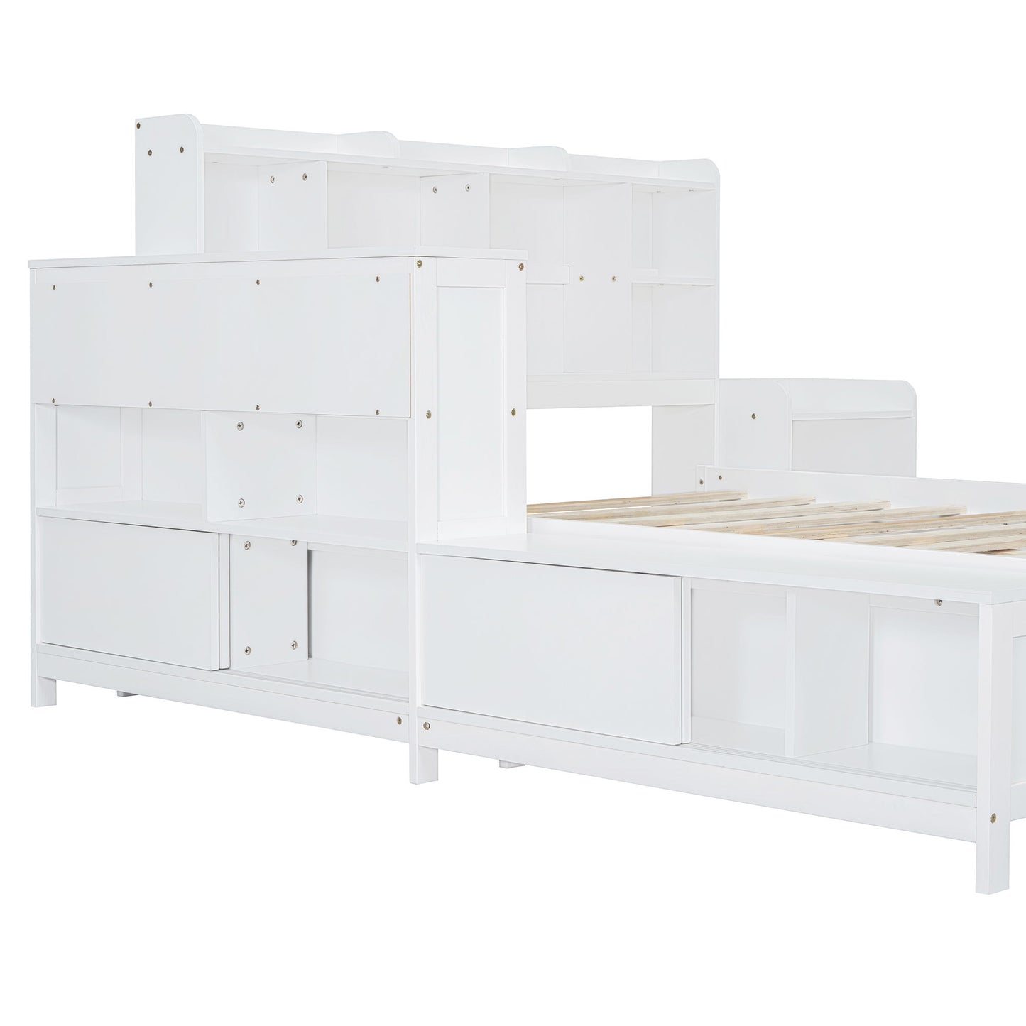 Platform Bed With Multi Functional Storage Space, Nightstand, 2 Drawers, USB Ports And Desk - The Sleep Loft - Online Mattress Showroom NYC