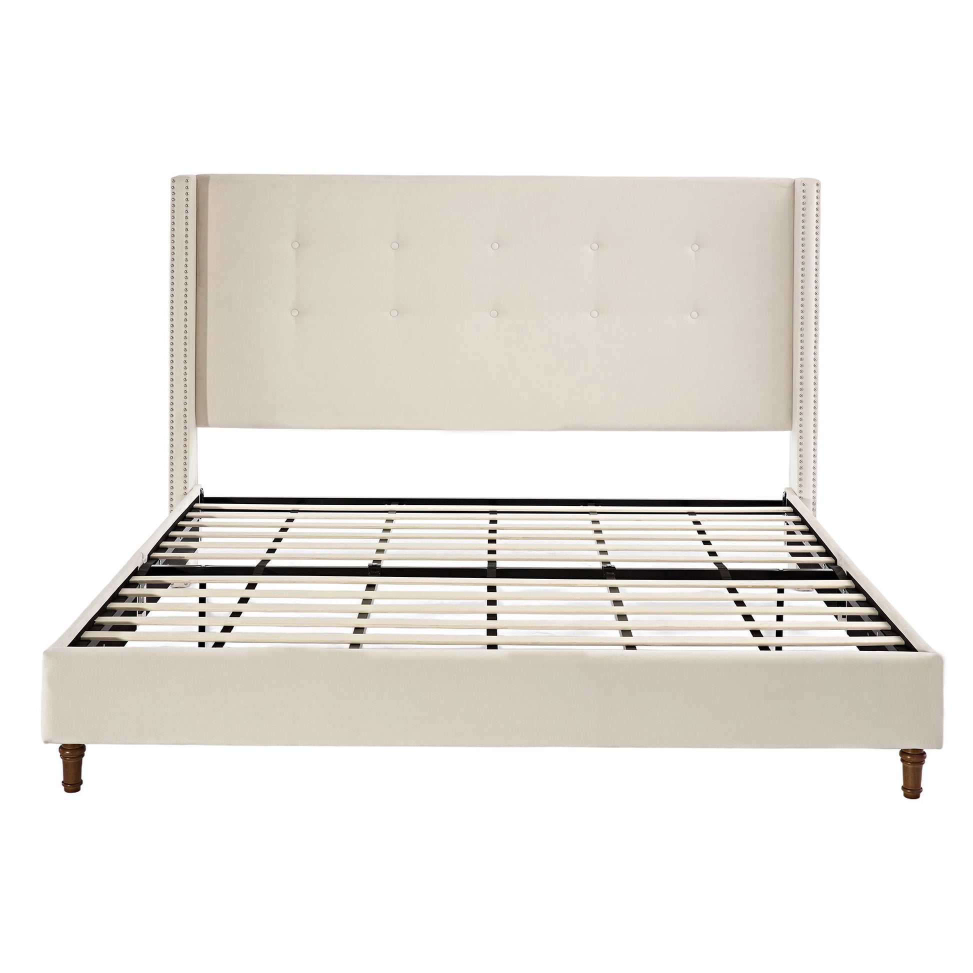 Peyton - Upholstered Bed With 54" High Headboard, Traditional Hand Buttoned Tufting - The Sleep Loft - Online Mattress Showroom NYC
