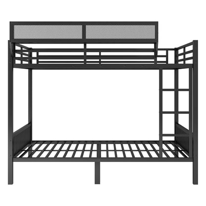 Queen Over Queen Bunk Bed With Ladder And Storage Shelf - Black - The Sleep Loft - Online Mattress Showroom NYC