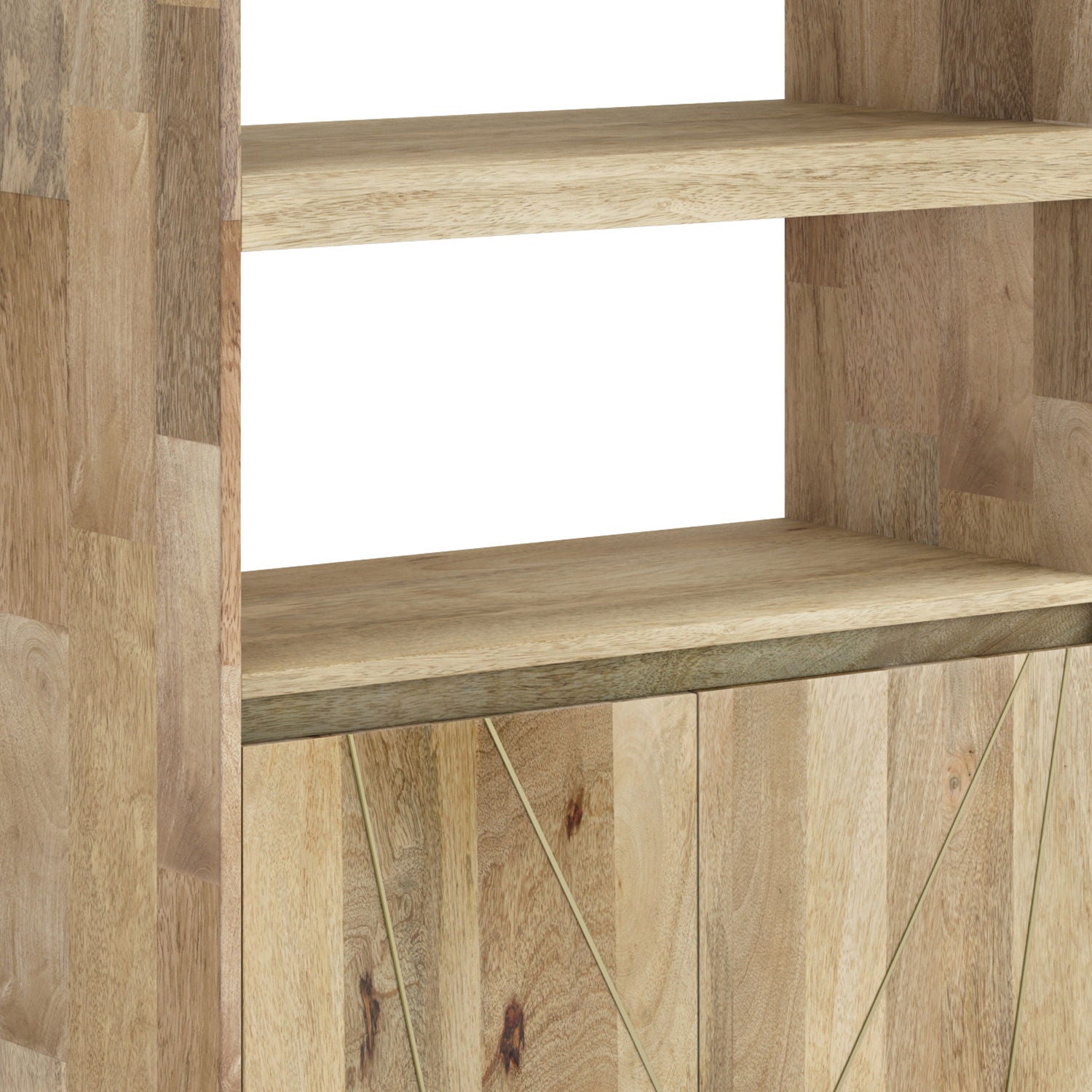 Jager - Bookshelf With Doors - Natural - The Sleep Loft - Online Mattress Showroom NYC