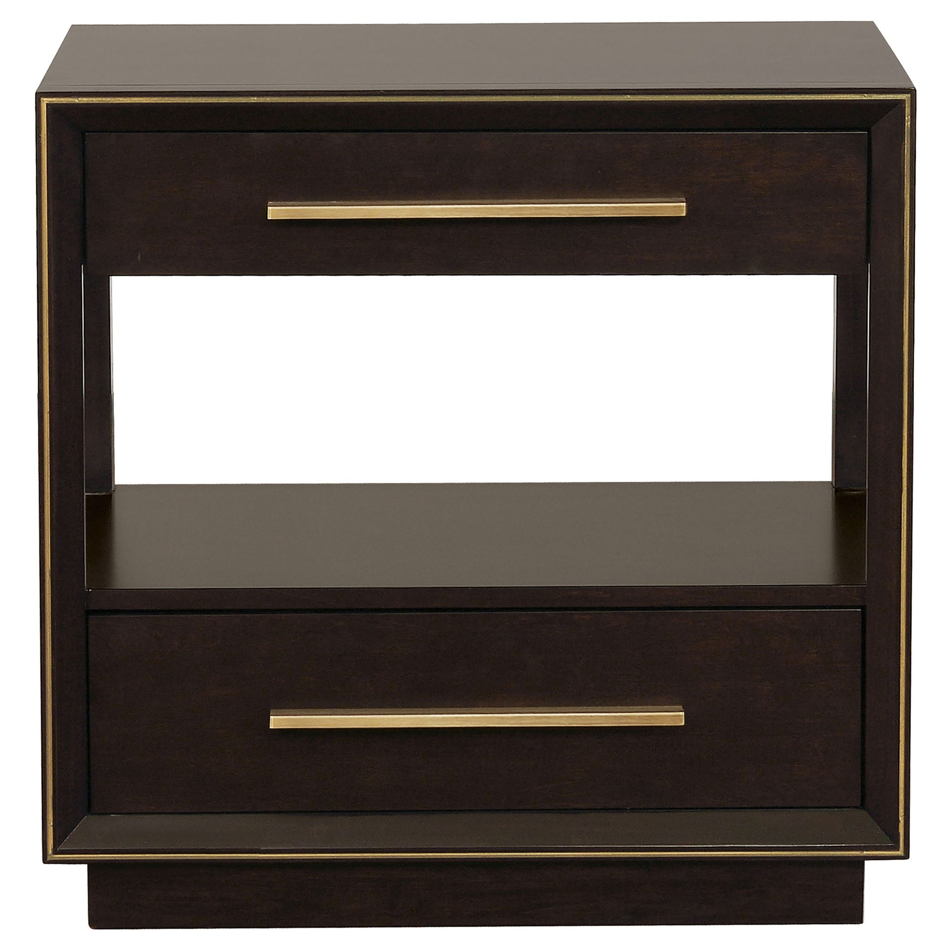 2 Drawer Nightstand With Trim And USB Charging - Brown - The Sleep Loft - Online Mattress Showroom NYC