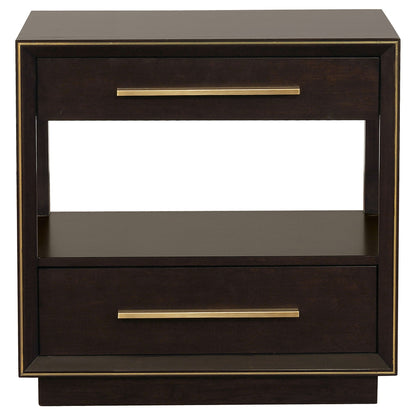 2 Drawer Nightstand With Trim And USB Charging - Brown - The Sleep Loft - Online Mattress Showroom NYC