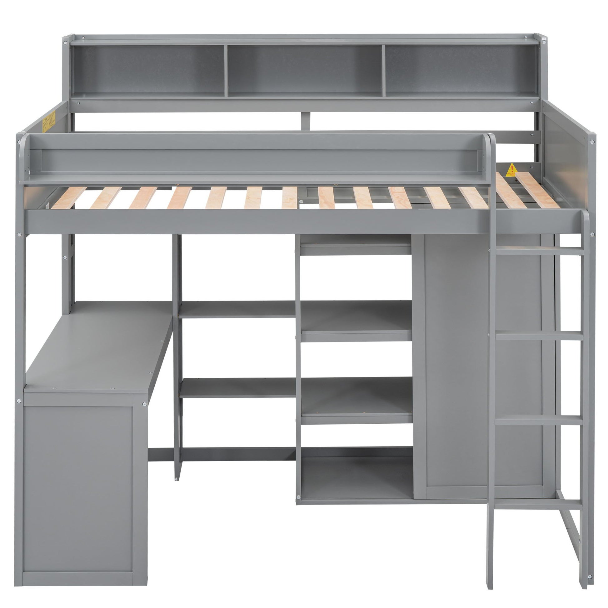 Loft Bed With Built In Desk, Storage Shelves, And Wardrobe - The Sleep Loft - Online Mattress Showroom NYC
