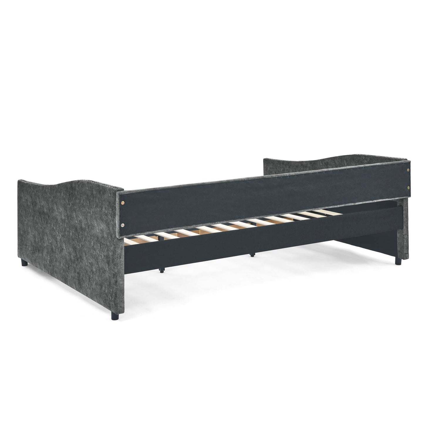 Upholstered Tufted Daybed With Drawers, Waved Arms - The Sleep Loft - Online Mattress Showroom NYC