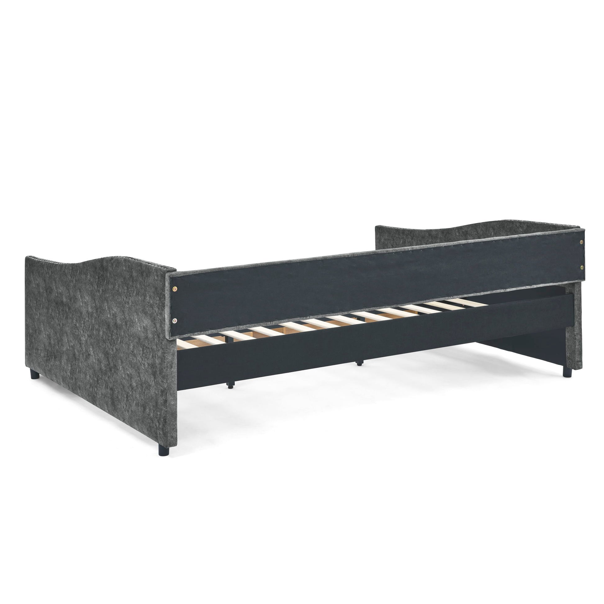 Upholstered Tufted Daybed With Drawers, Waved Arms - The Sleep Loft - Online Mattress Showroom NYC