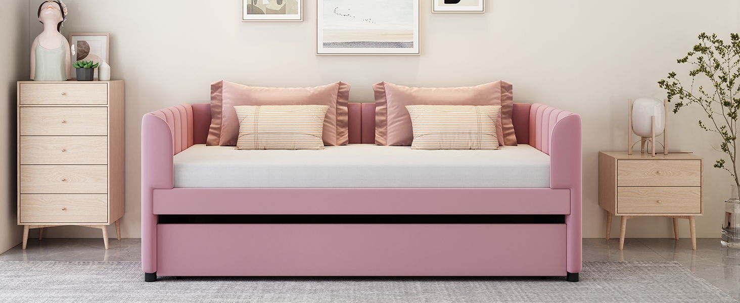 Upholstered Daybed With Ergonomic Design Backrest - The Sleep Loft - Online Mattress Showroom NYC