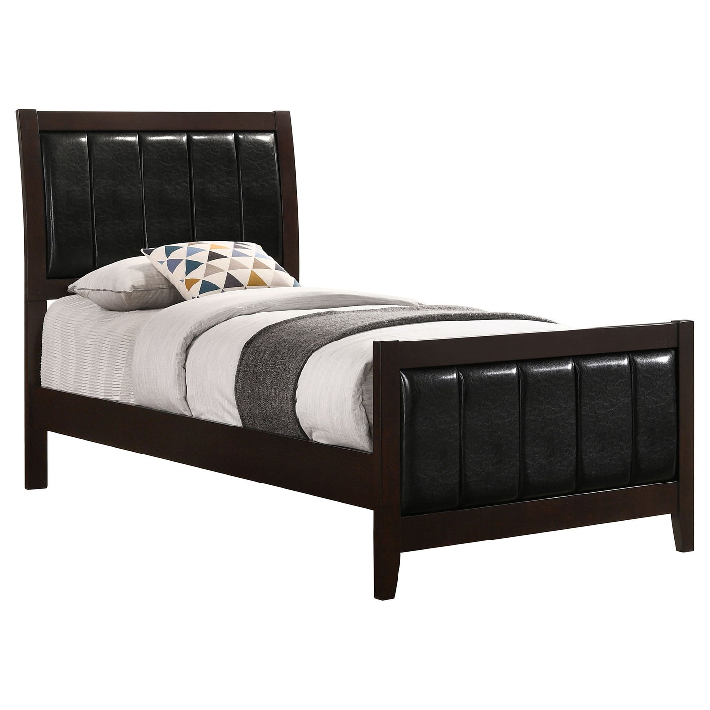 Twin Panel Bed With Headboard And Tapered Legs - Brown - The Sleep Loft - Online Mattress Showroom NYC