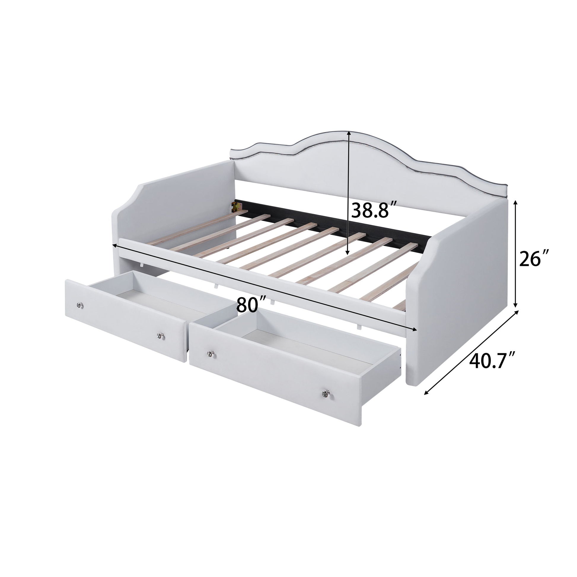 Upholstered Daybed With LED Lights And 2 Drawersme - The Sleep Loft - Online Mattress Showroom NYC