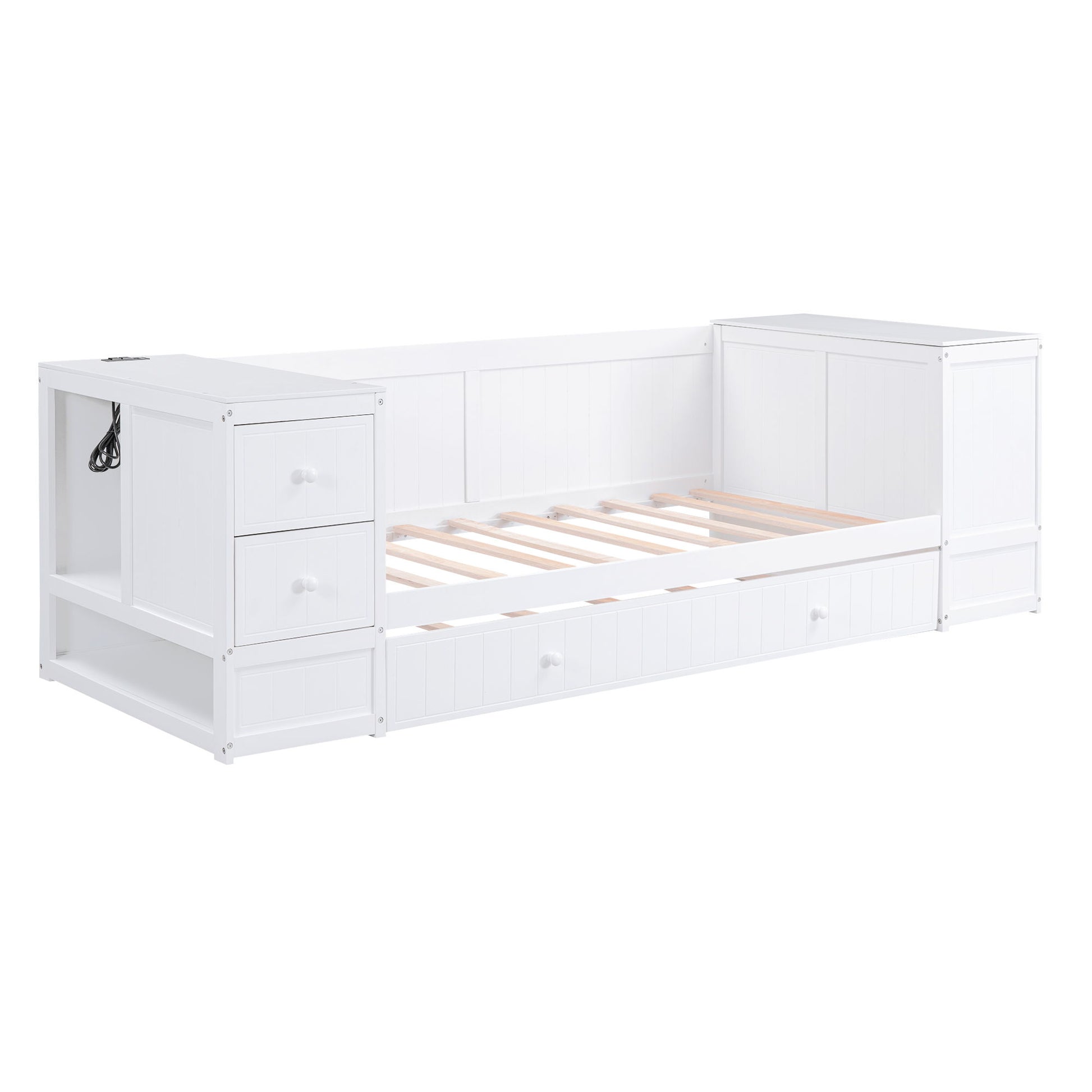 Daybed With Storage Arms, Trundle And Charging Station - The Sleep Loft - Online Mattress Showroom NYC