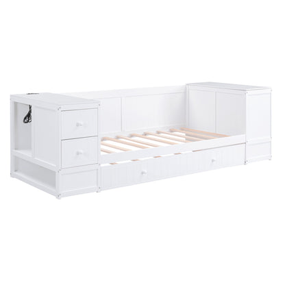 Daybed With Storage Arms, Trundle And Charging Station - The Sleep Loft - Online Mattress Showroom NYC