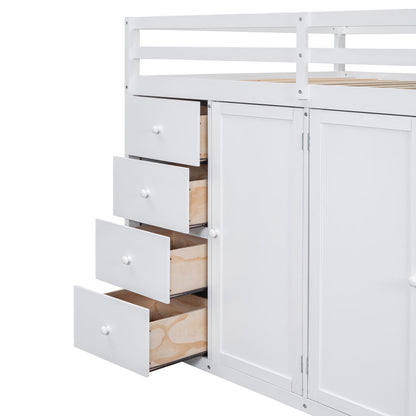 Loft Bed With Built In Wardrobes, Cabinets And Drawers - The Sleep Loft - Online Mattress Showroom NYC