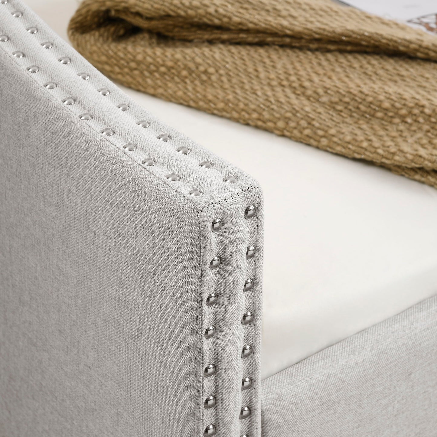 Upholstered Tufted Daybed With Drawers, Waved Arms - The Sleep Loft - Online Mattress Showroom NYC