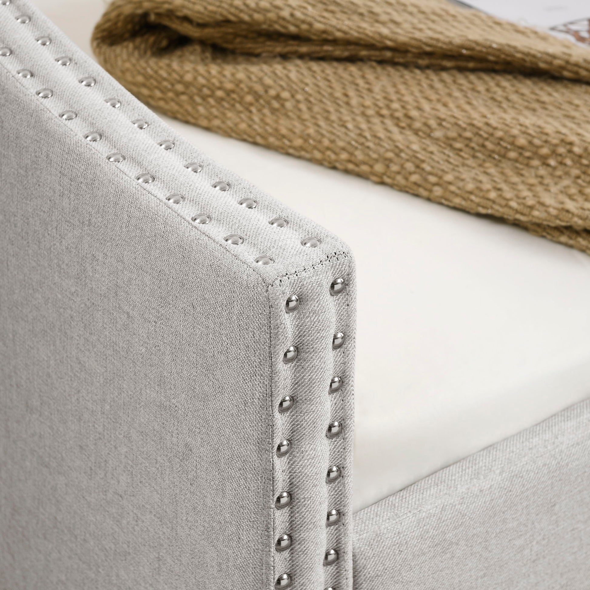 Upholstered Tufted Daybed With Drawers, Waved Arms - The Sleep Loft - Online Mattress Showroom NYC
