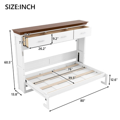 Twin Size Murphy Bed With 3 Drawers - White - The Sleep Loft - Online Mattress Showroom NYC