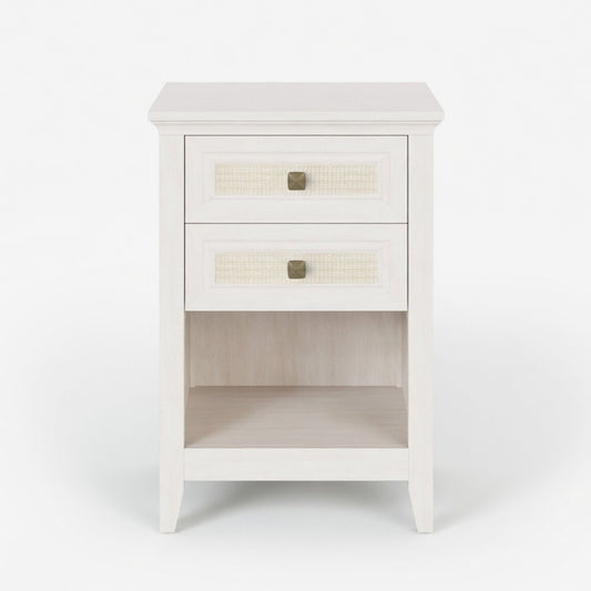 Nightstand With 2 Drawers & Shelf - White - The Sleep Loft - Online Mattress Showroom NYC