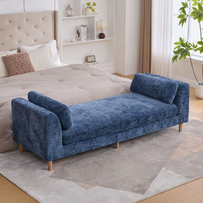 Modern Upholstered End Of Bed Bench With Armrests - The Sleep Loft - Online Mattress Showroom NYC