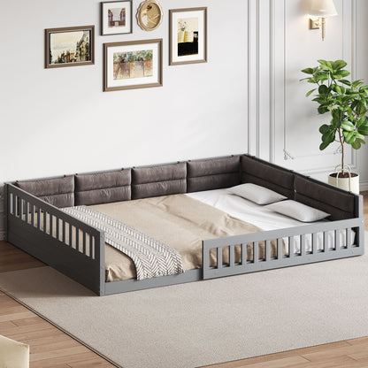 Upholstered Platform Bed With Guardrail And Pillow - The Sleep Loft - Online Mattress Showroom NYC