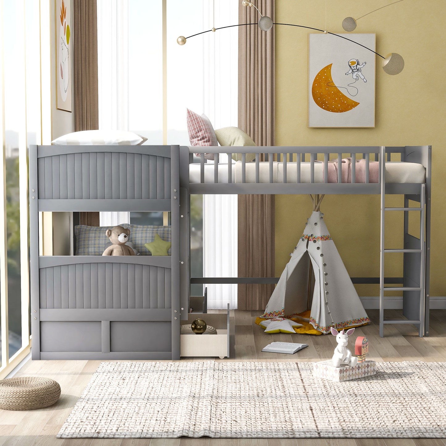 Bunk Bed With Loft And 2 Drawers - The Sleep Loft - Online Mattress Showroom NYC