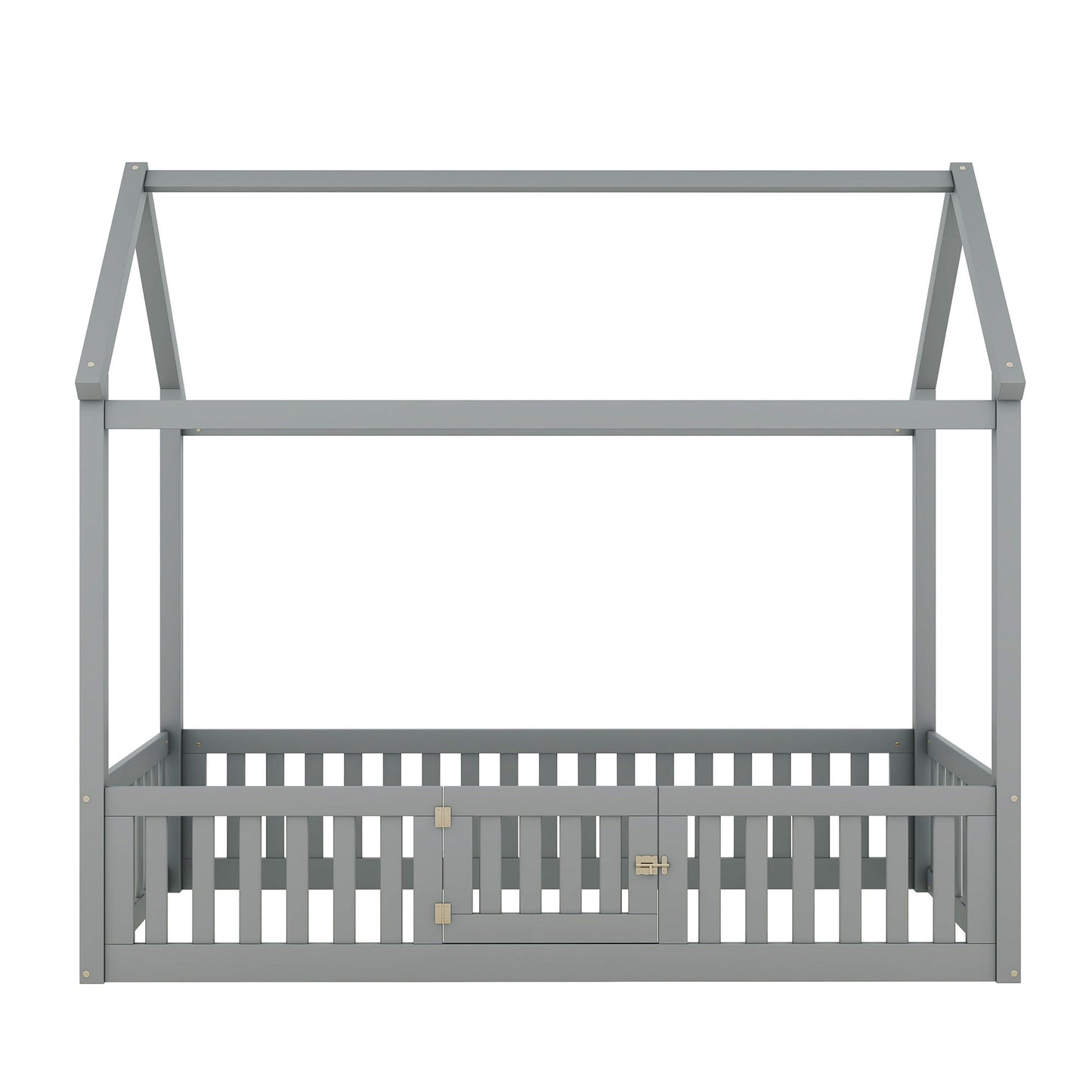 Wood House Bed With Fence And Door - The Sleep Loft - Online Mattress Showroom NYC