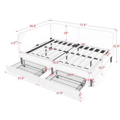 Upholstered Platform Bed Frame With 2 Storage Drawers And Adjustable Sofa Bed - The Sleep Loft - Online Mattress Showroom NYC