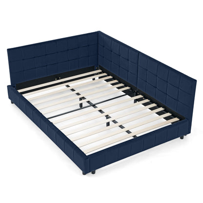 Mid-Century Storage Upholstered Tufted Bed Frame With Backrest And Armrests - The Sleep Loft - Online Mattress Showroom NYC