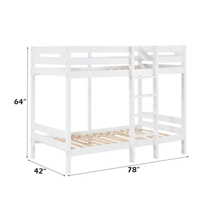 Esin - Twin Twin Bunk Bed - White - The Sleep Loft - Online Mattress Showroom NYC